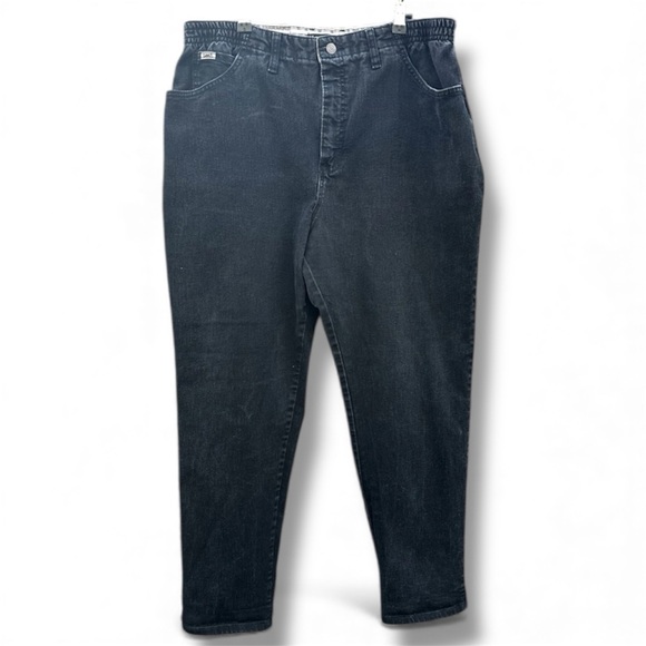 Lee Denim - Lee Black Denim Plus Size Relaxed Fit High Rise Straight Leg Mom Jeans Size 36”